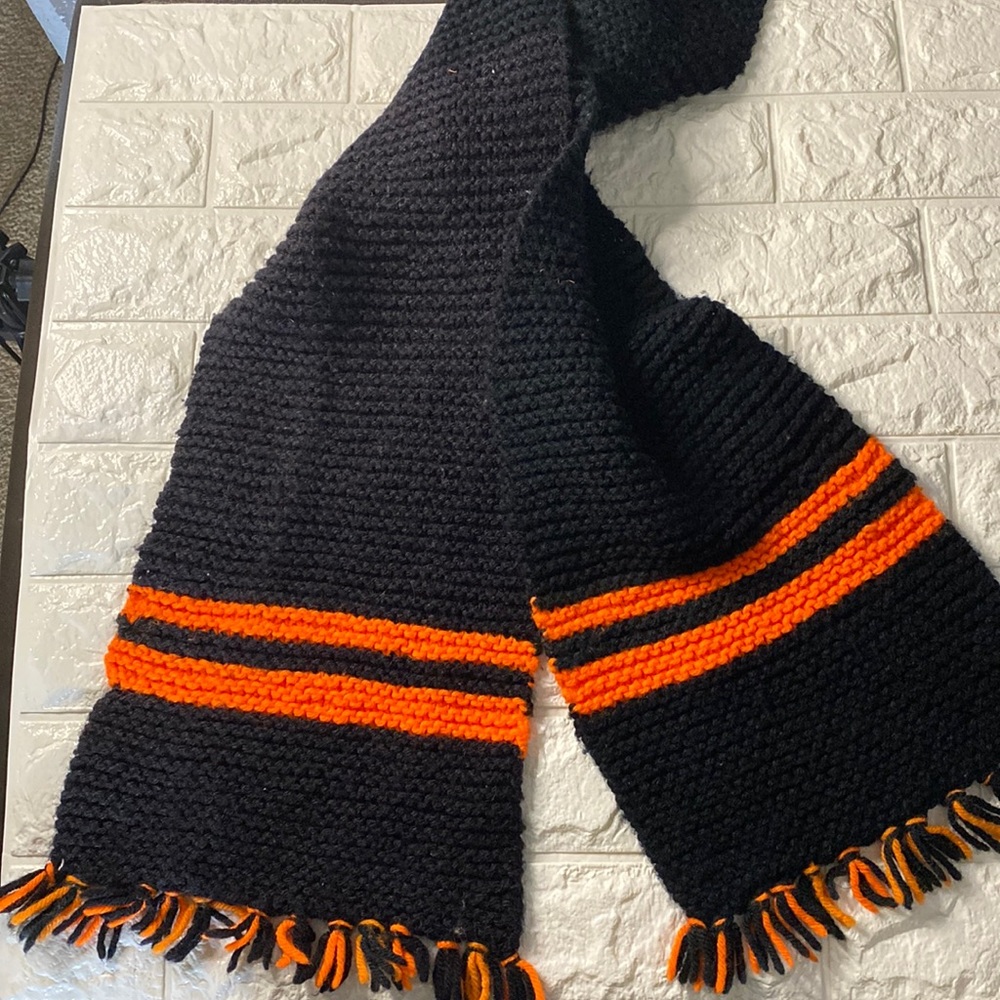 Orange and black scarf